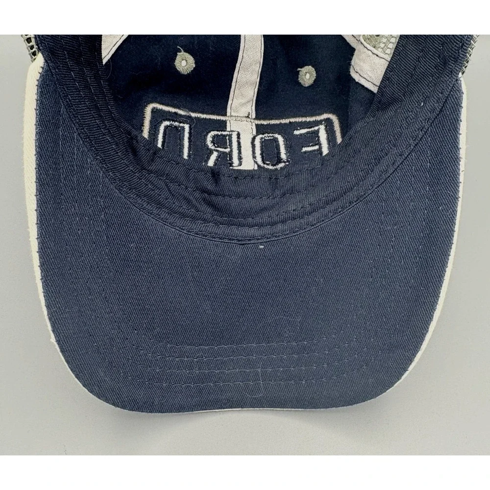 H3 Headwear Ford Mesh Trucker Hat Blue/White Adjustable Snapback Cap